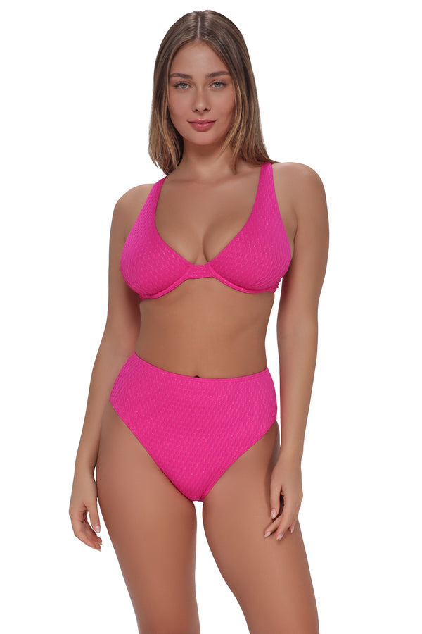 Pacifica Pink Diamond Lurex Astrid High Waist Bottom