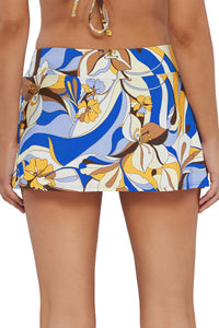 Back pose #1 of Jessica wearing Sunsets Bali Bungalow Sporty Swim Skirt