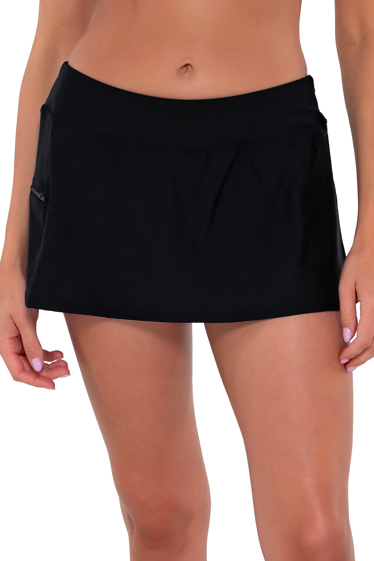 Ladies black hot sale swim skirt