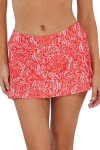 Front pose #1 of Jessica wearing Sunsets Majorca Sporty Swim Skirt