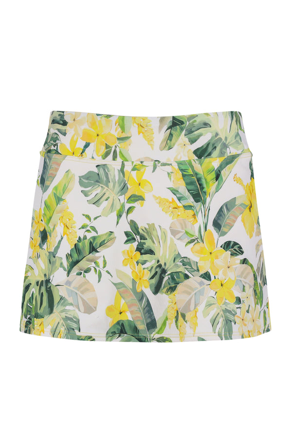 Front pose #1 of a floating garment shot featuring Sunsets Isla Soleil Crepe Sporty Swim Skirt