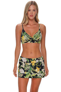 Sunsets Night Bloom Sporty Swim Skirt
