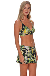 Sunsets Night Bloom Sporty Swim Skirt