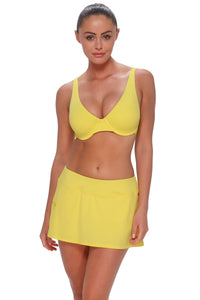 Sunsets Pineapple Crepe Sporty Swim Skirt