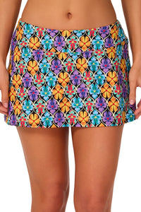 Sunsets Trellis Blooms Sporty Swim Skirt