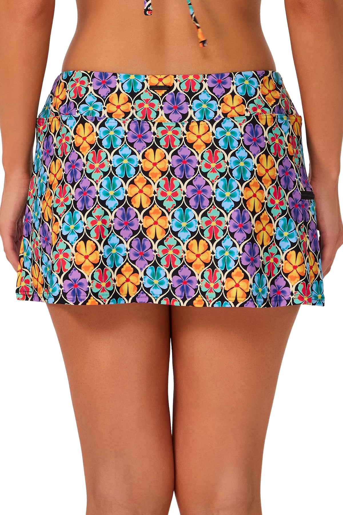 Sunsets Trellis Blooms Sporty Swim Skirt