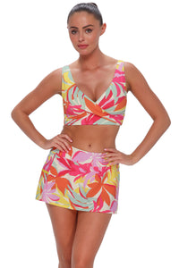Sunsets Tropicolor Crepe Sporty Swim Skirt