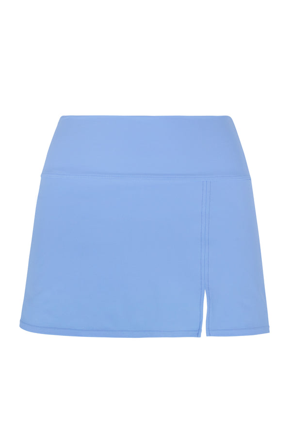 Front pose #1 of a floating garment shot featuring Sunsets Blue Whisper Allison Swim Skirt