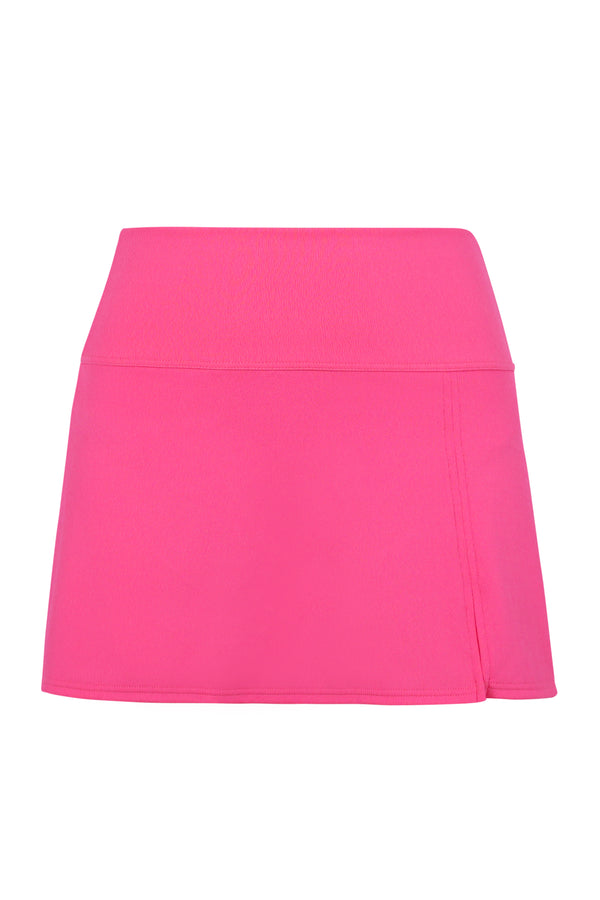 Front pose #1 of a floating garment shot featuring Sunsets Posy Pink Crepe Allison Swim Skirt