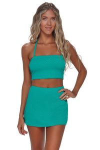 Pacifica Jade Jewel Lurex Cove Mini Skirt Cover-Up
