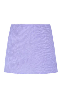 Front pose #1 of a floating garment shot featuring Pacifica by Sunsets Lilac Scrunch Cove Mini Skirt Cover-Up