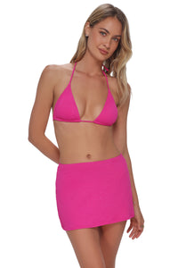 Pacifica Pink Diamond Lurex Cove Mini Skirt Cover-Up