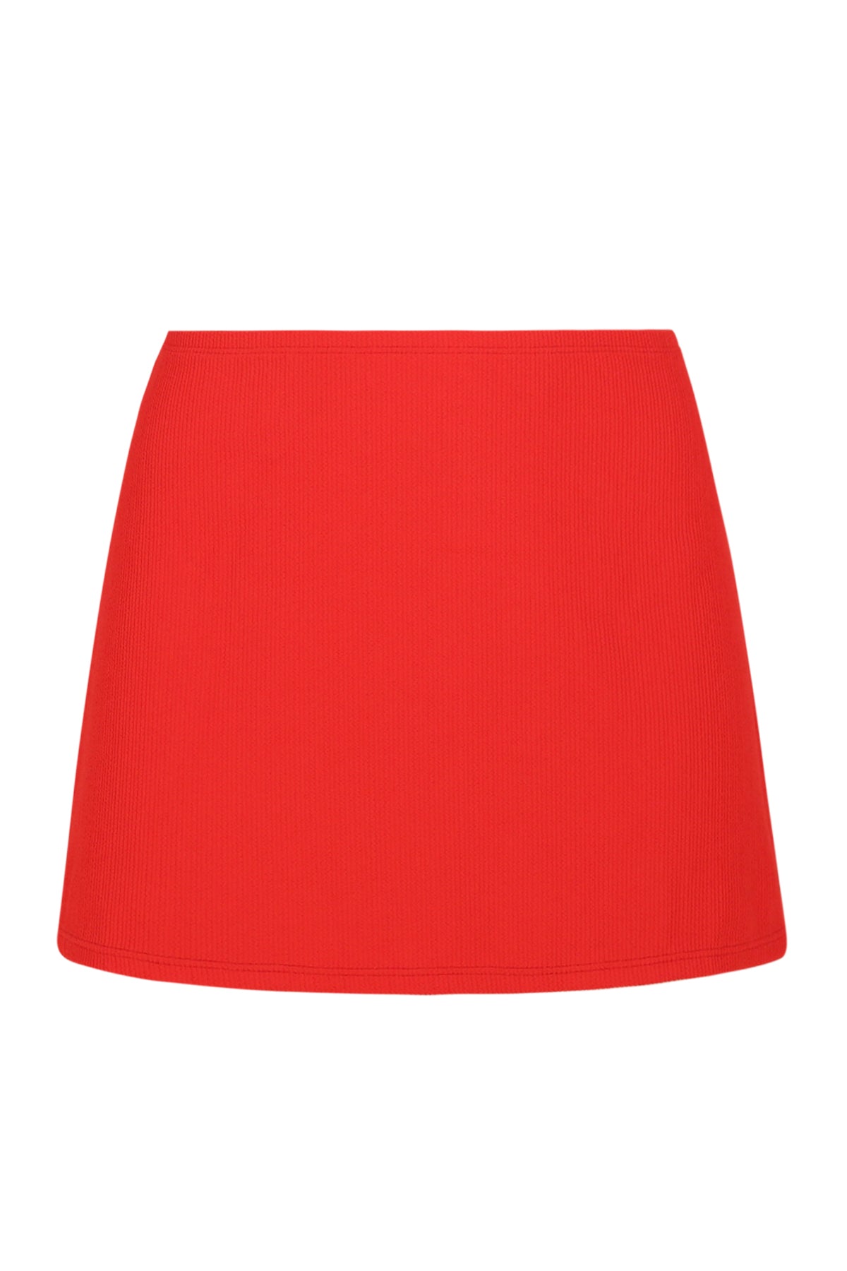 Red Hot Rib Cove Mini Skirt: High-Waist Swim Cover-Up