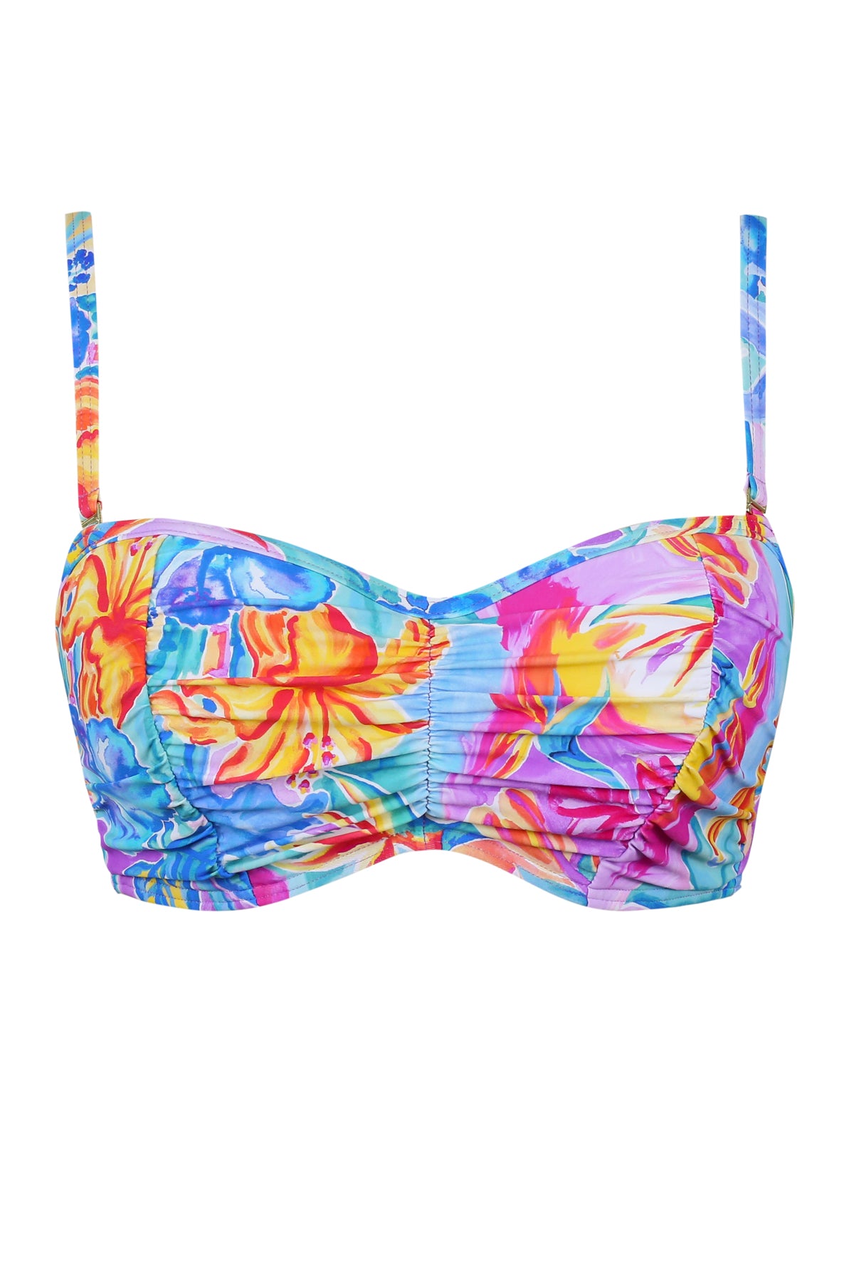 Aloha Vista Loretta Bandeau: Shirred Bikini with Foam Cups