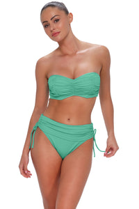Sunsets Aqua Mist Sandbar Rib Loretta Bandeau Top