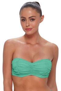 Sunsets Aqua Mist Sandbar Rib Loretta Bandeau Top