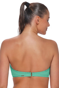 Sunsets Aqua Mist Sandbar Rib Loretta Bandeau Top