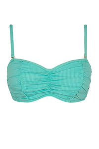 Sunsets Aqua Mist Sandbar Rib Loretta Bandeau Top