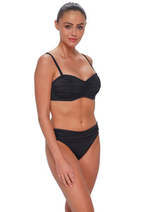 Sunsets Black Seagrass Texture Loretta Bandeau Top