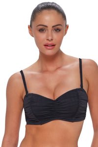Sunsets Black Seagrass Texture Loretta Bandeau Top