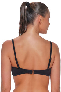 Sunsets Black Seagrass Texture Loretta Bandeau Top