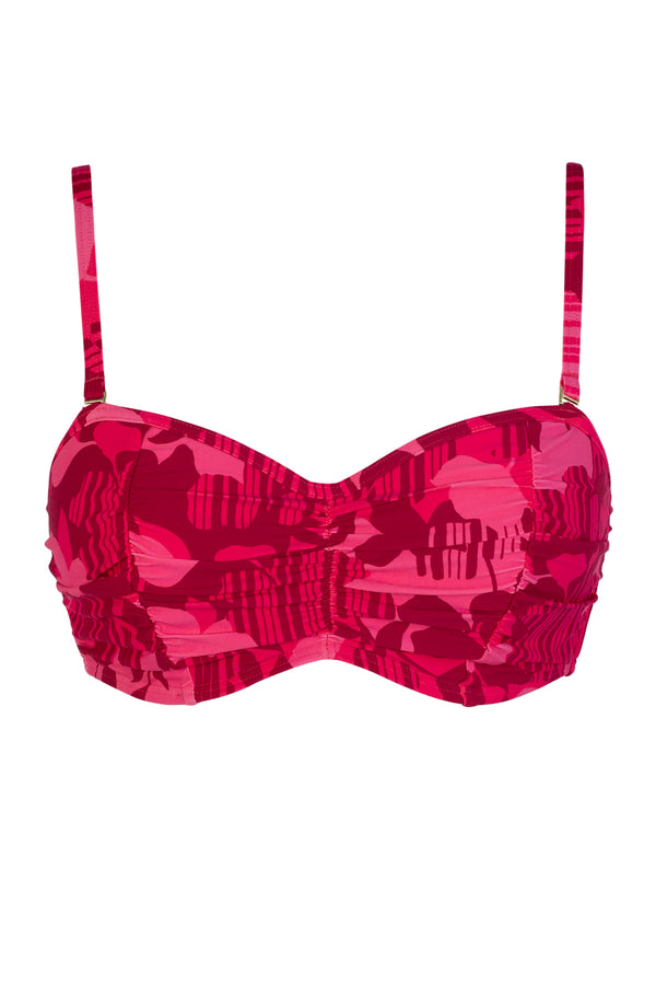 Front pose #1 of a floating garment shot featuring Sunsets Rambling Rose Loretta Bandeau Top