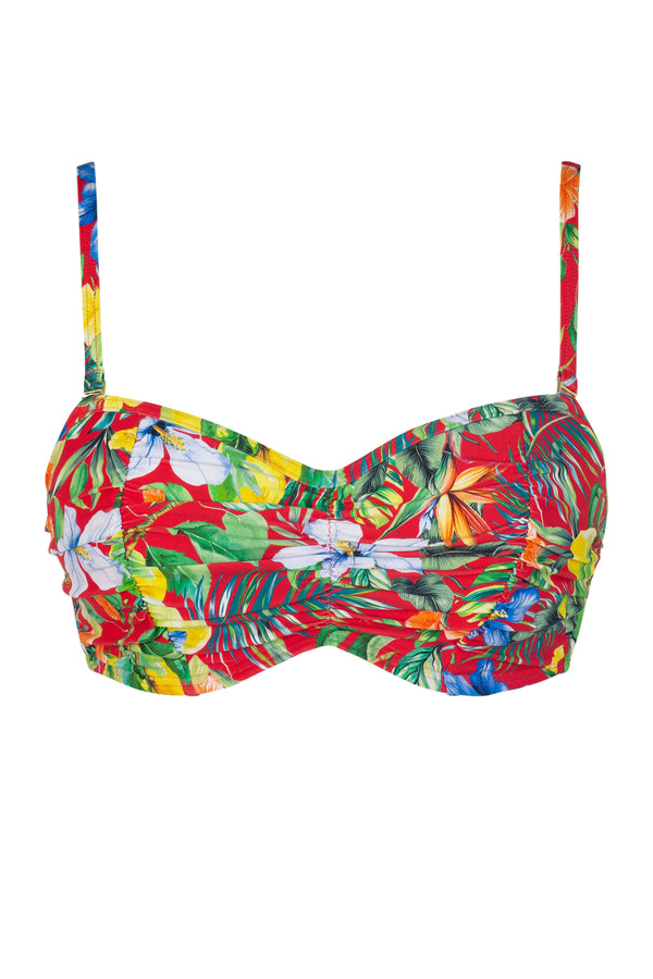 Front pose #1 of a floating garment shot featuring Sunsets Surf's Up Loretta Bandeau Top
