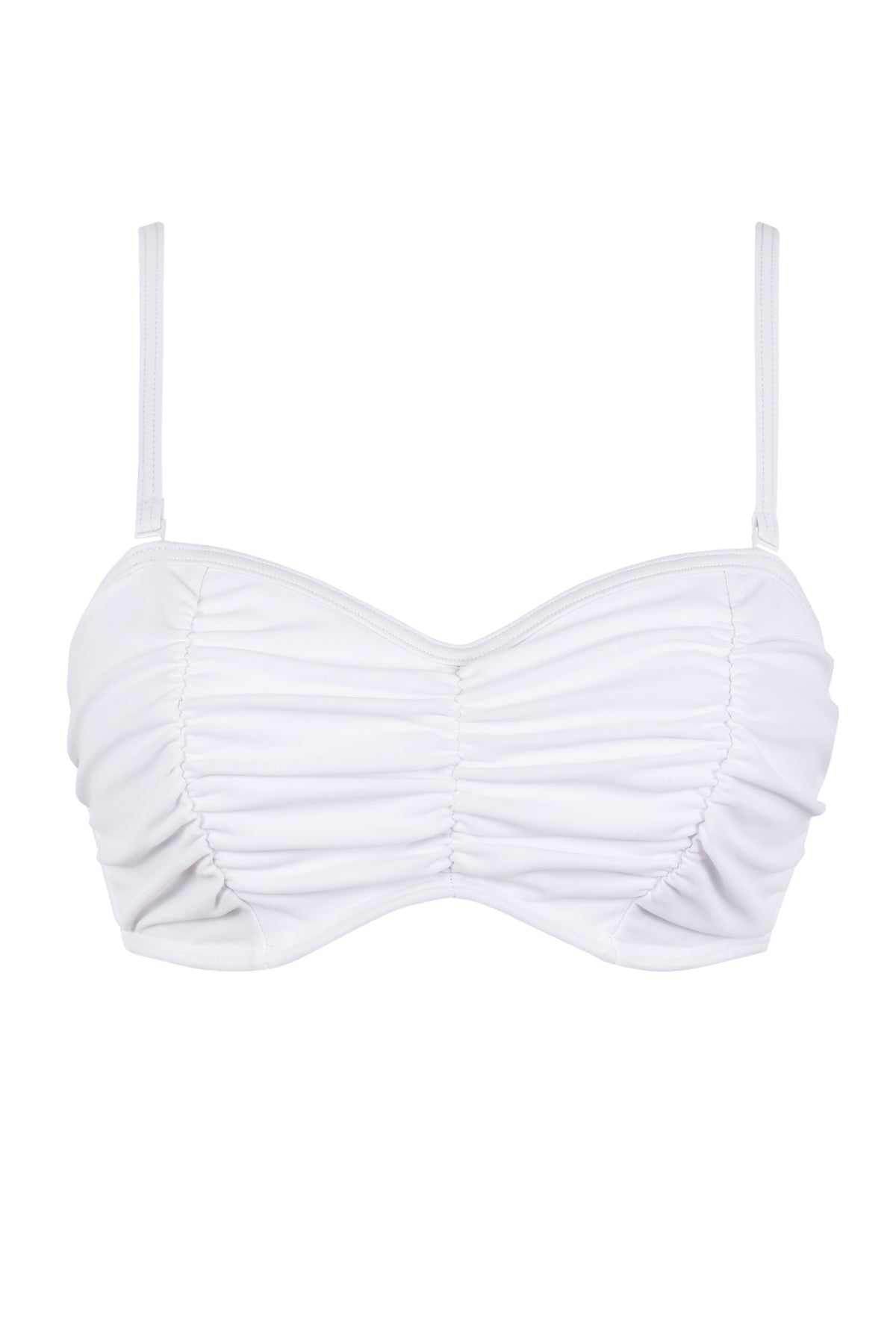 Front pose #1 of a floating garment shot featuring Sunsets White Lily Loretta Bandeau Top