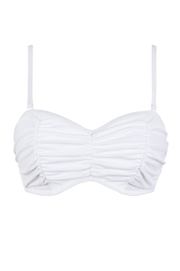 Front pose #1 of a floating garment shot featuring Sunsets White Lily Loretta Bandeau Top