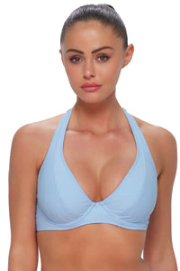 Sunsets Blue Whisper Muse Halter Top