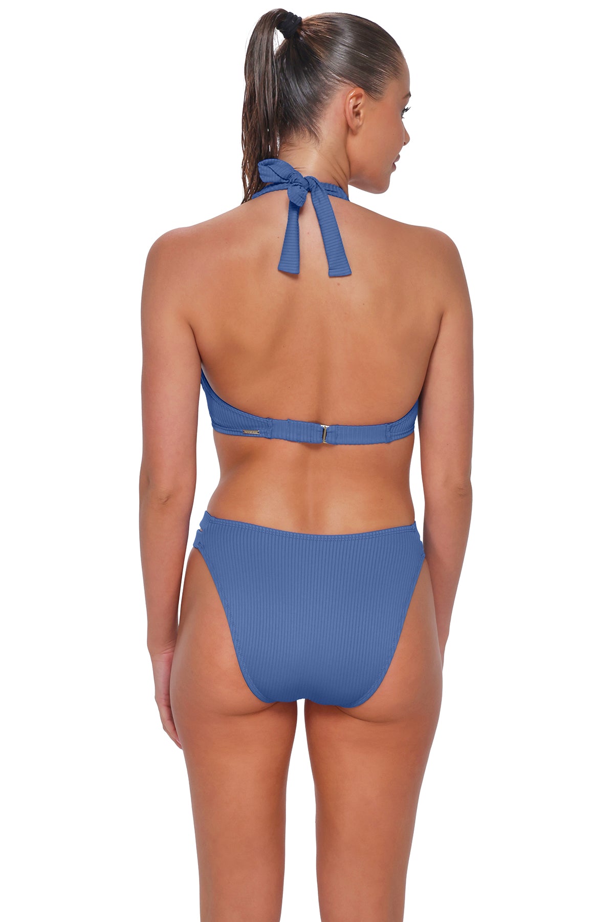 Harbor Blue Sandbar Rib Muse Halter – Bra-Sized Bikini with