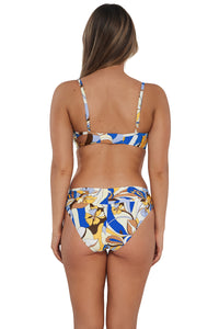 Back pose #1 of Taylor wearing Sunsets Bali Bungalow Crossroads Underwire Top