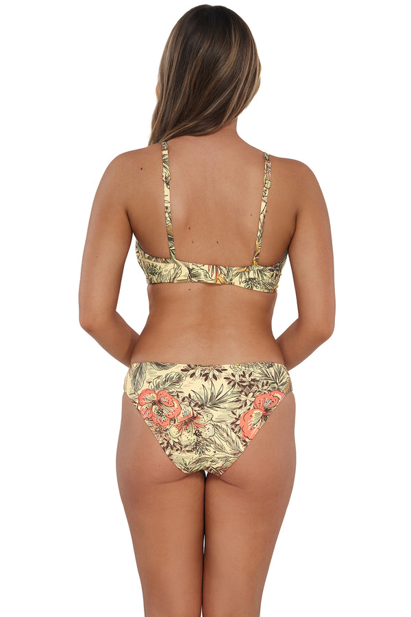 Back pose #1 of Taylor wearing Sunsets Island Spice Collins Hipster Bottom paired with matching