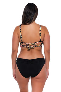 Back pose #1 of Nicky wearing Sunsets Retro Retreat Elsie Top with matching Unforgettable Bottom bikini