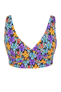 Front pose #1 of a floating garment shot featuring Sunsets Trellis Blooms Elsie Top
