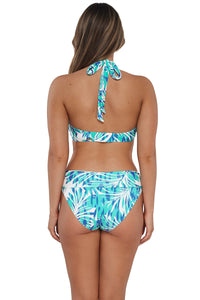 Back pose #1 of Taylor wearing Sunsets Sea Breeze Sandbar Rib Vienna V-Wire Top