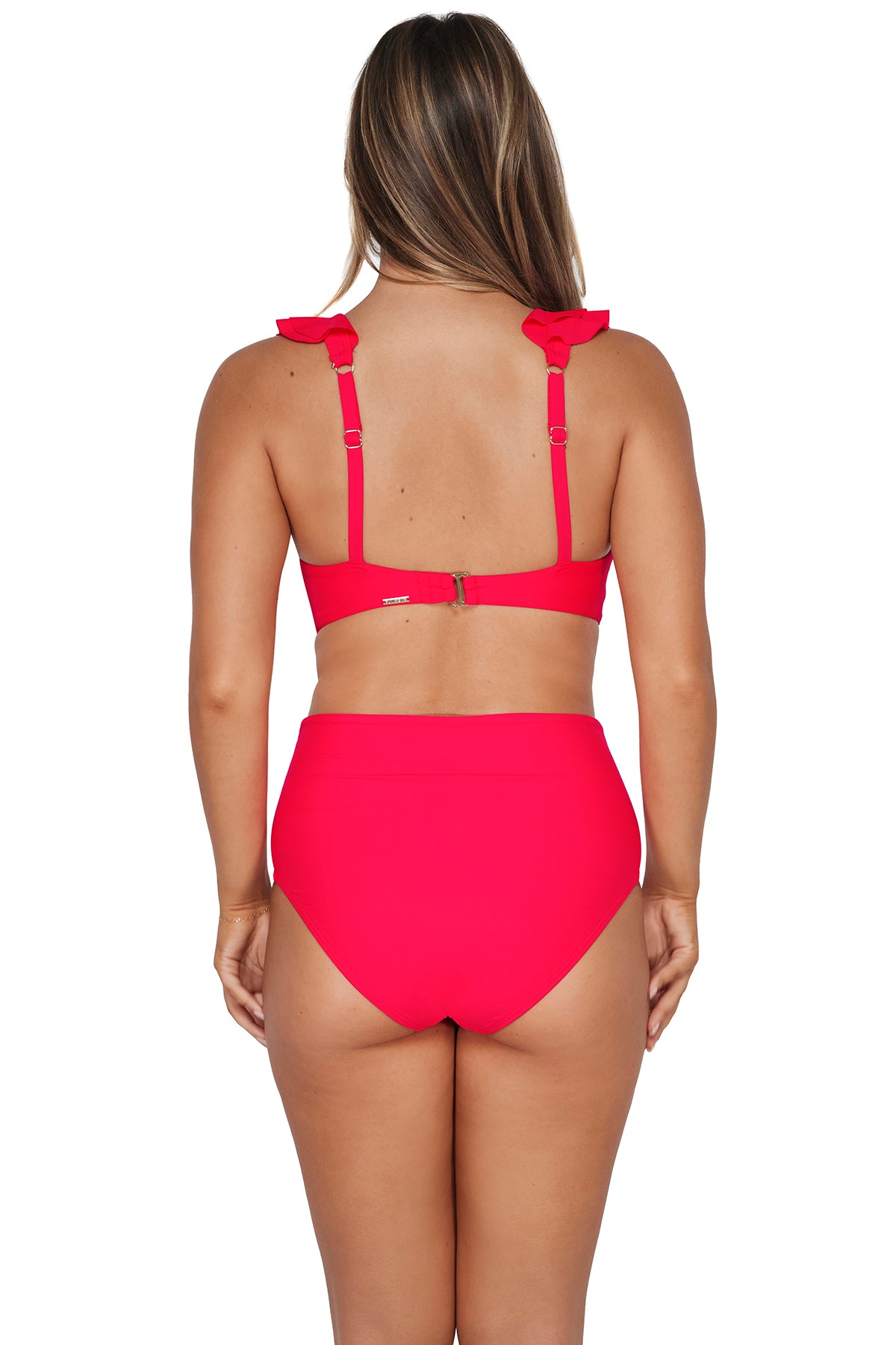 Sunsets Geranium Capri High Waist Bottom XS / GERAN / 310B