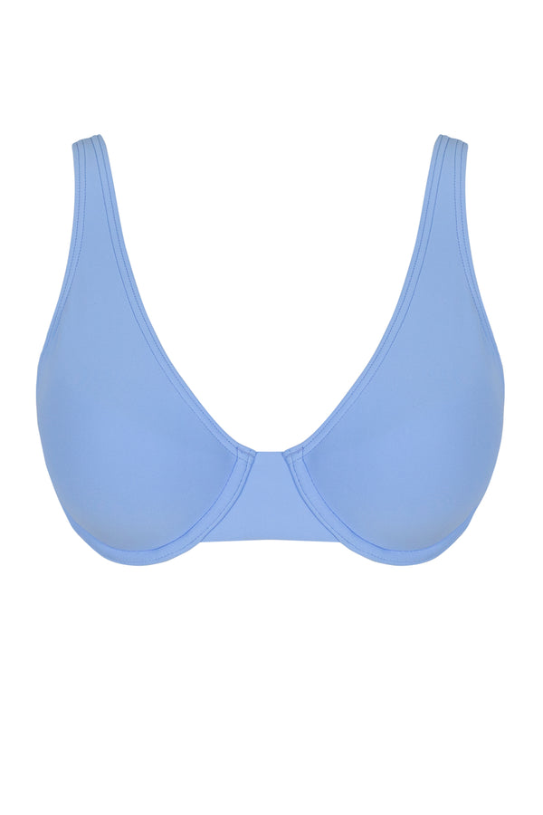 Front pose #1 of a floating garment shot featuring Sunsets Blue Whisper Ally Underwire Top