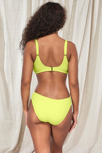 Back pose #1 of Jasmine wearing Pacifica Bright Pear Oceana Top