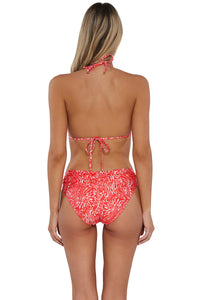 Back pose #1 of Jessica wearing Sunsets Majorca Unforgettable Bottom paired with matching