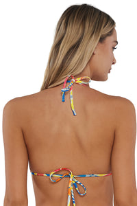 Back pose #1 of Jessica wearing Sunsets Suncatcher Laney Triangle Top