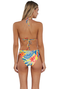 Back pose #1 of Jessica wearing Sunsets Suncatcher Collins Hipster Bottom paired with matching