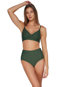 Sunsets Island Green Capri High Waist Bottom XS / ISLGR / 310B