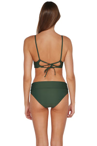 Sunsets Island Green Capri High Waist Bottom