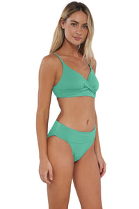 Sunsets Aqua Mist Sandbar Rib Lyla Bralette Top