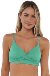 Sunsets Aqua Mist Sandbar Rib Lyla Bralette Top