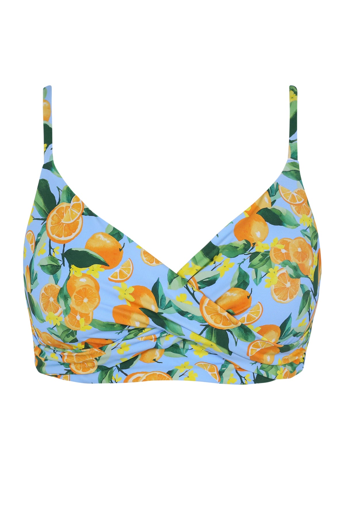 Front pose #1 of a floating garment shot featuring Sunsets Clementine Lyla Bralette Top