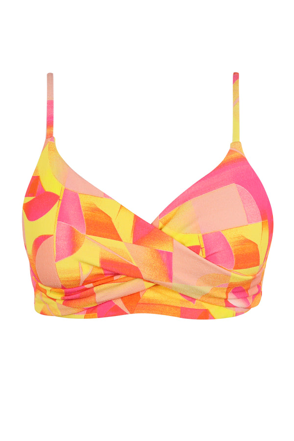 Front pose #1 of a floating garment shot featuring Sunsets Dreamsicle Crepe Lyla Bralette Top