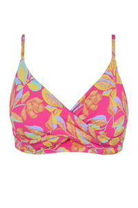 Front pose #1 of a floating garment shot featuring Sunsets Magic Hour Crepe Lyla Bralette Top