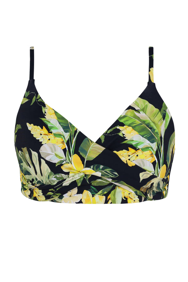 Front pose #1 of a floating garment shot featuring Sunsets Night Bloom Lyla Bralette Top